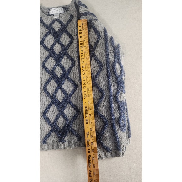 Vintage Talbots Collection Wool Alpaca Blend Hand Knit Sweater Small Striped 90s - Picture 6 of 13